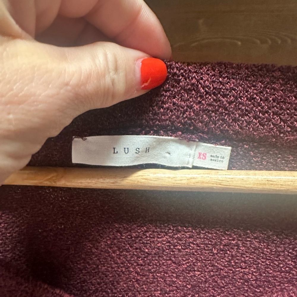 Lush Women's Burgundy Sweater - Picture 2 of 5